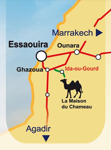 Plan d'accès à la Maison du Chameau à Essaouira